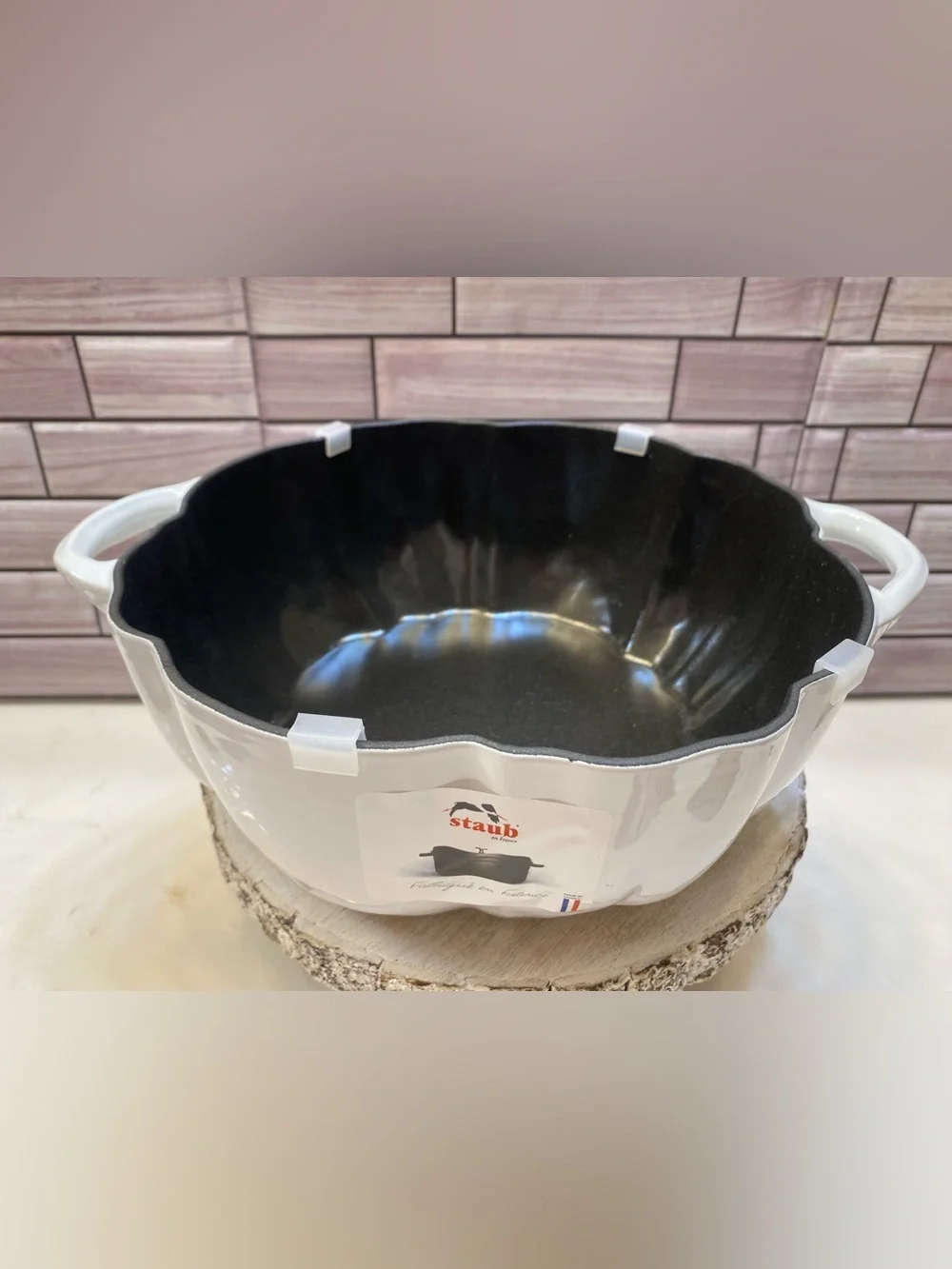 STAUB ❤️CAST IRON 3.5 qt, Pumpkin With Stainless Steel Knob, Pure-white NIB